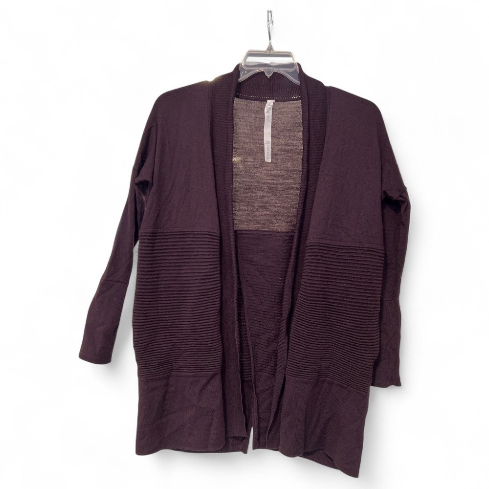 Lululemon | Merino Wool Burgundy Sit In Lotus Versatile Cardigan Sz 4 Yoga Luxe